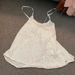 Abercrombie cream/gold floral cami w/sequin